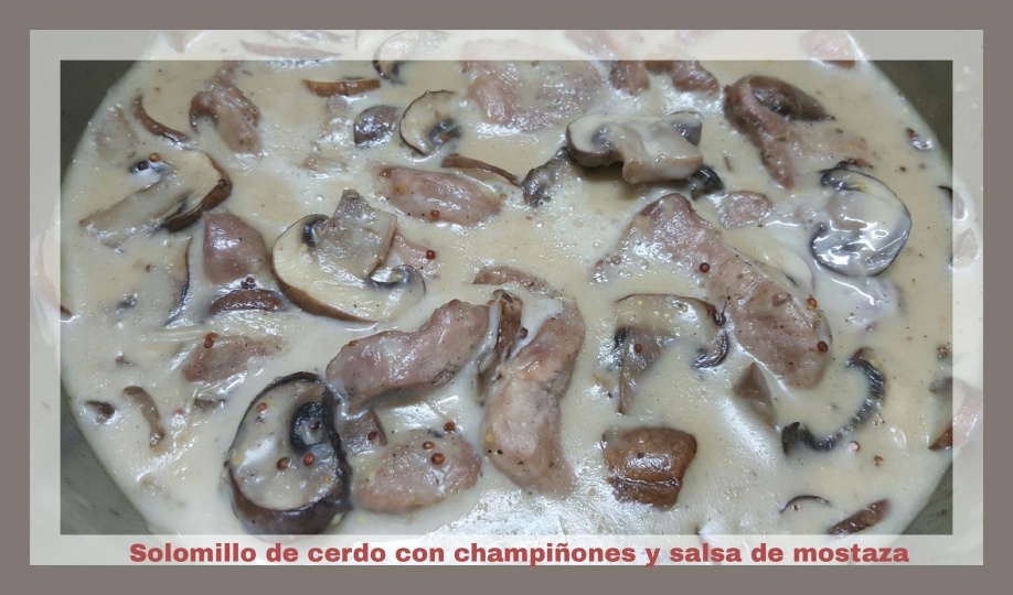 Solomillo de cerdo con salsa de mostaza