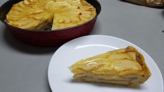Tarta de manzana y flan