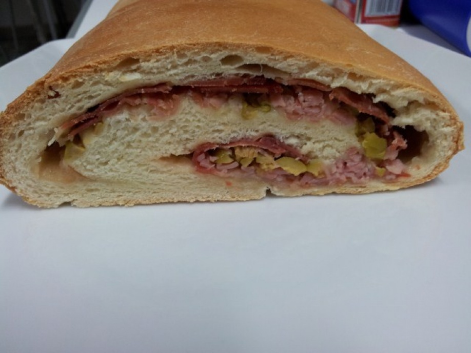 Pan relleno de jamón