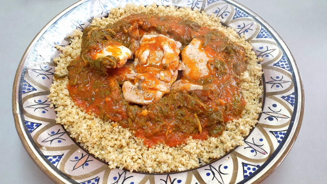 Quinoa con acelgas y pollo