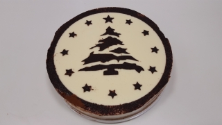 Tarta de cafe y chocolate blanco