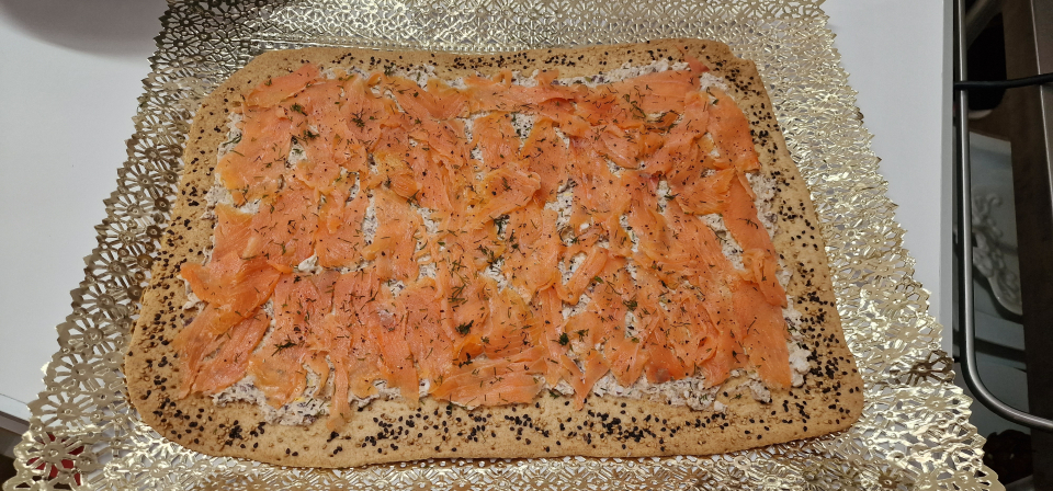 Galette crujiente de salmón y queso