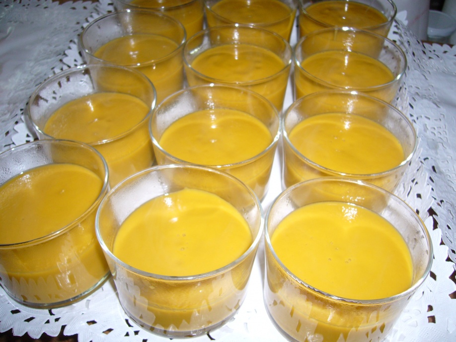 Crema de calabacin y gambas