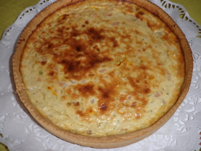 QUICHE DE SALMON Y GAMBAS AL ENELDO