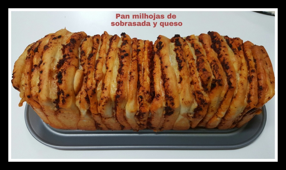 Pan milhojas de sobrassada y queso