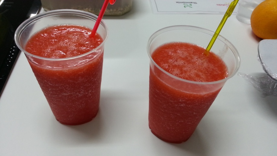 Granizado de fresas y naranja