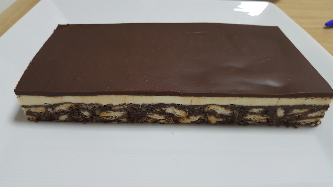 Turron de chocolate y crema de vainilla