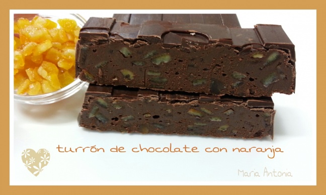 Turron de chocolate y  naranja
