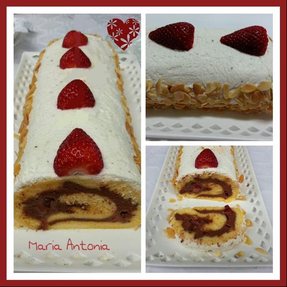 Braç de gitano de maduixes i xocolata