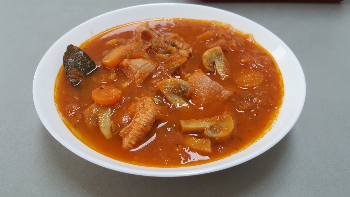 Estofado de pavo con champiñones