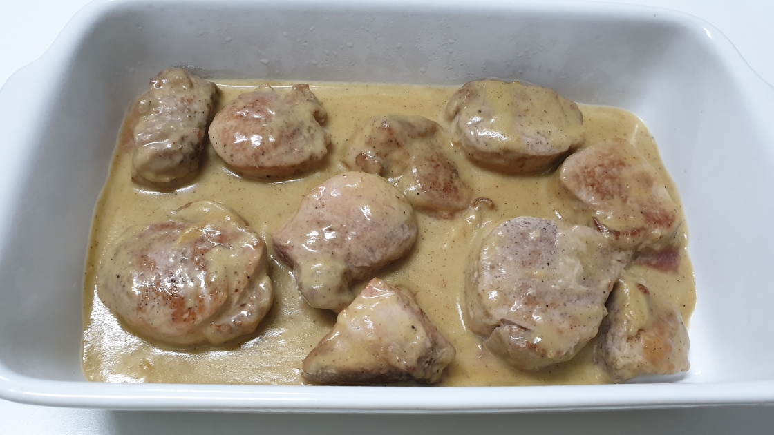 Solomillo de cerdo a la mostaza