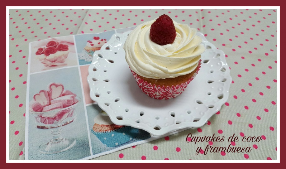 Cupcakes de coco y frambuesa
