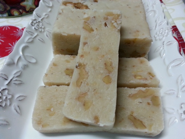 Turron de nata con nueces