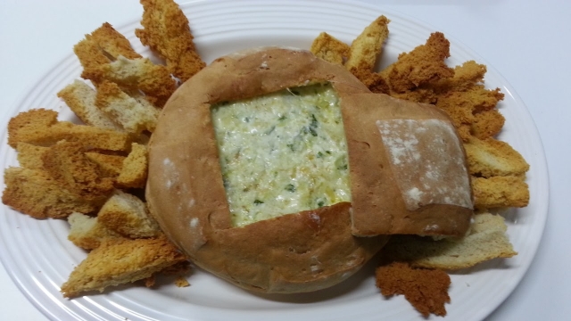 Fondue de queso en pan payés