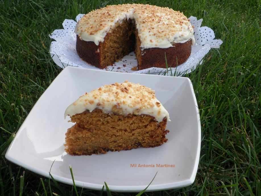 TARTA DE CALABAZA Y MANZANA CON COPOS DE AVENA