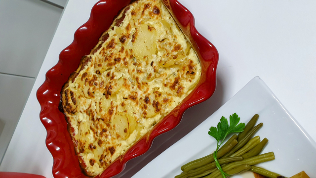 Patatas gratinadas con crema de queso
