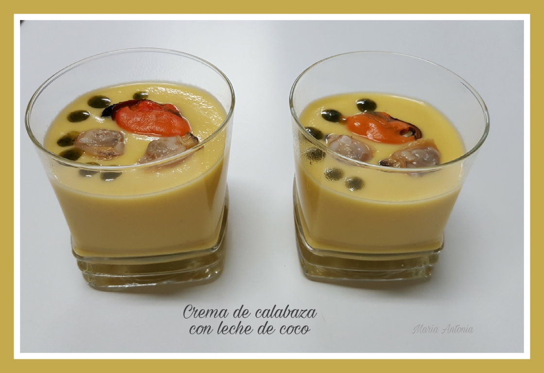 Crema de calabaza con leche de coco al cardamomo