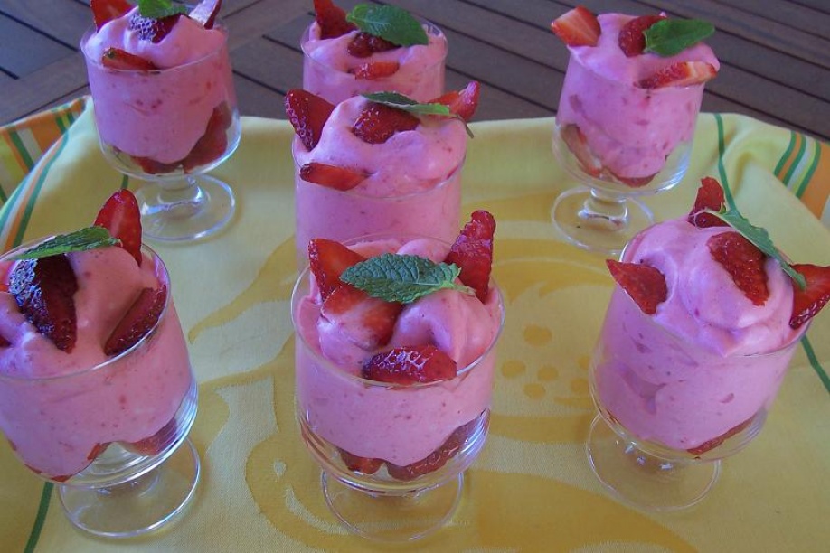 Espuma de fresas