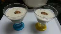 Postre de nata con nueces