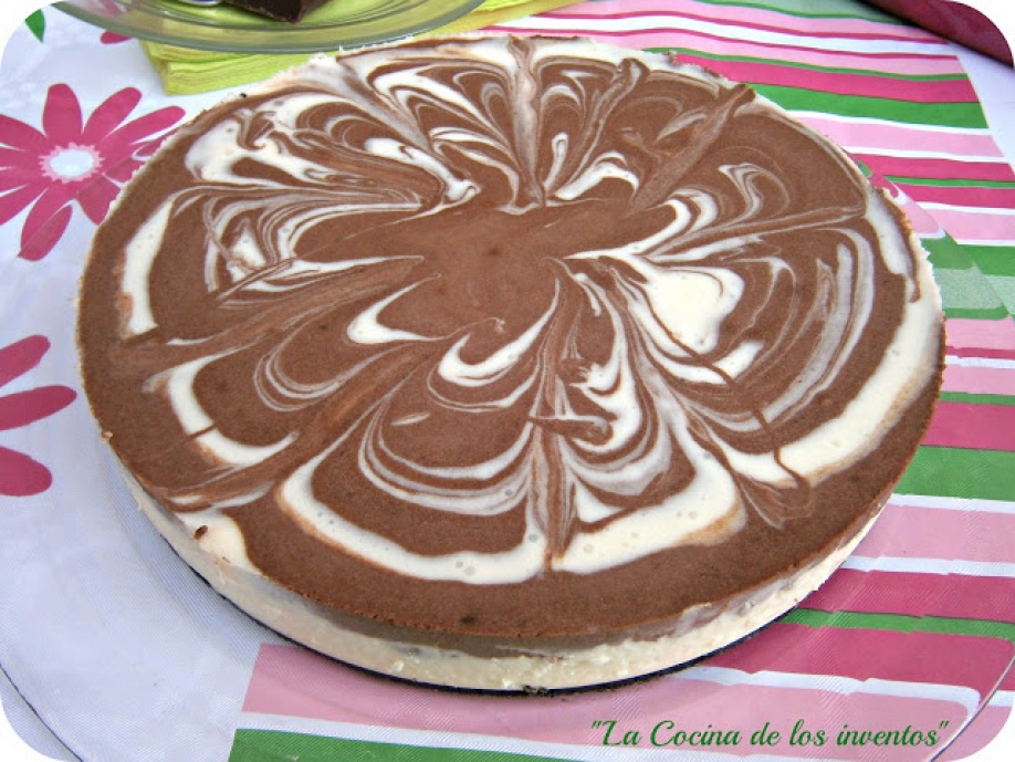 Tarta de queso marmolada