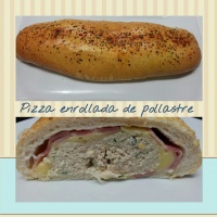 Pizza de pollo enrollada
