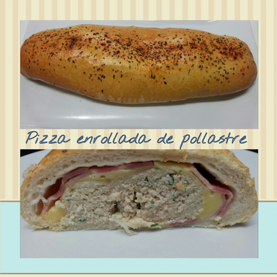Pizza de pollo enrollada